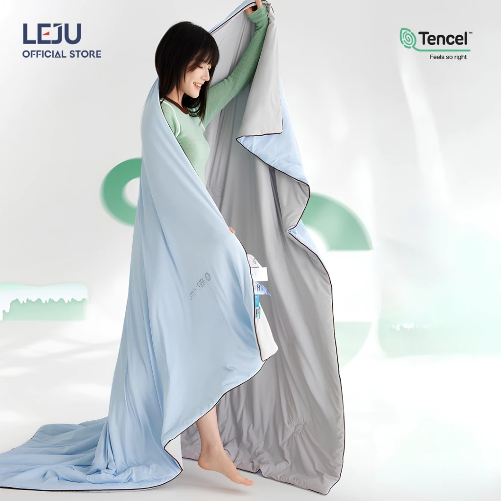 Chăn Mùa Hè Tencel Chần Bông HOME LEJU Cao Cấp Siêu Mềm Mịn Không Bí Nóng Điều Hòa Nhiệt Độ Chuẩn Khách Sạn