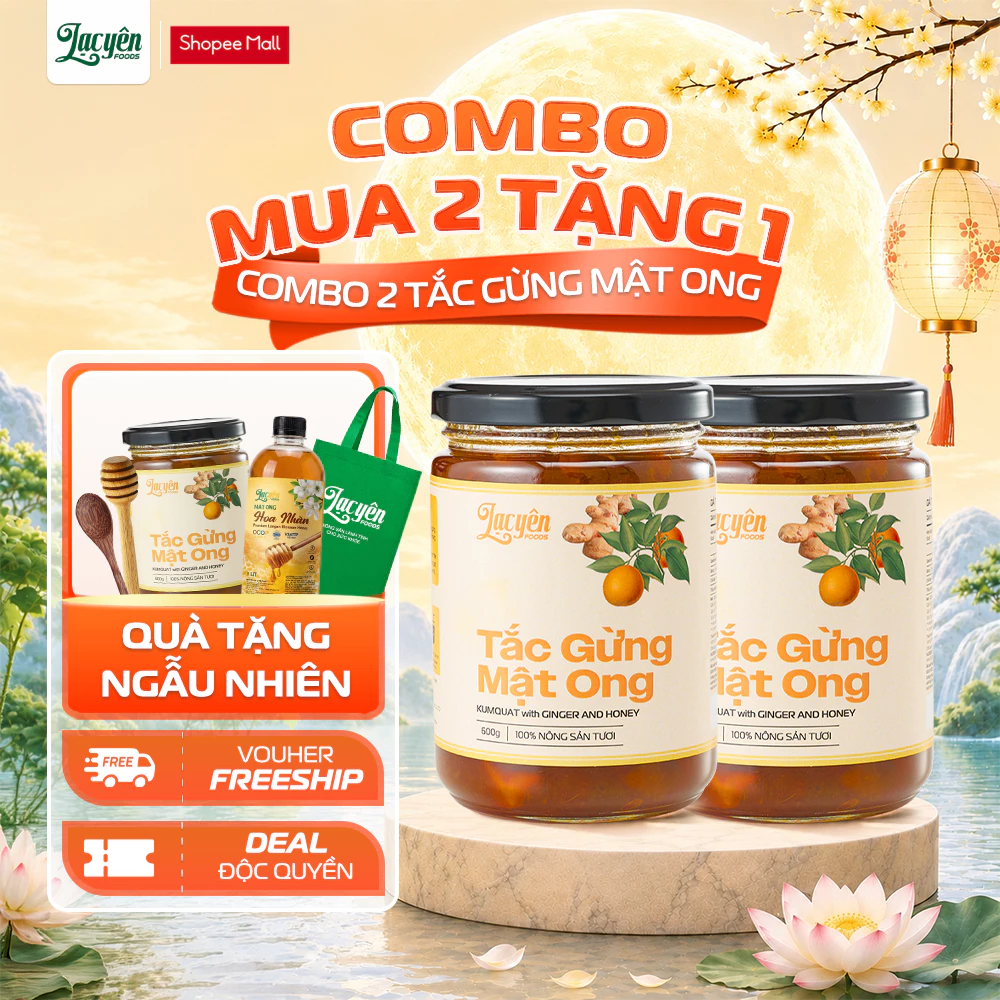 Combo 2 Hũ Tắc Gừng Mật Ong Lạc Yên Foods, Vị Chua Chua Cay Nhẹ Ngọt Thanh Tự Nhiên, Lành Tính