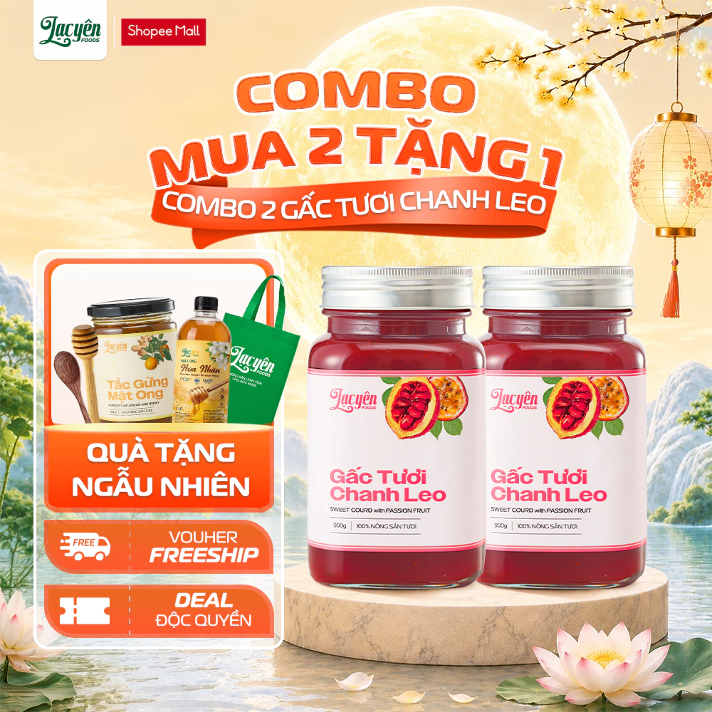 Combo 2 Hũ Gấc Tươi Chanh Leo Lạc Yên Foods Kèm Quà Tặng Hấp Dẫn