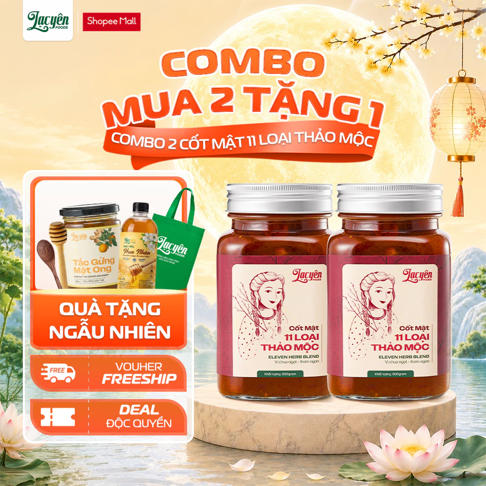 Combo 2 Hũ Cốt Mật 11 Loại Thảo Mộc Lạc Yên Foods Thơm Đậm Thảo Mộc Tự Nhiên Vị Chua Ngọt Thanh Mát