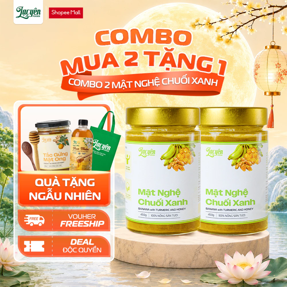 Combo 2 Hũ Mật Nghệ Chuối Xanh Lạc Yên Foods  Vị Thơm Tự Nhiên Dễ Uống