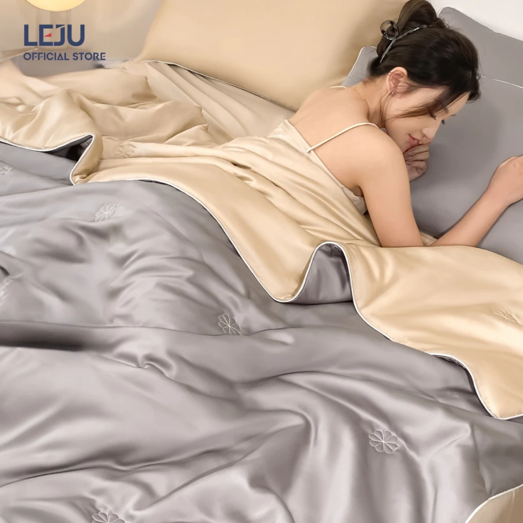 Chăn Mùa Hè Chần Bông Lụa Giặt Nước HOME LEJU Cao Cấp Chăn Điều Hòa Mỏng Nhẹ Chăn Hè Chần Bông Mềm Mại