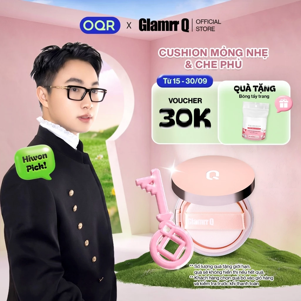 Phấn nước GLAMRR Q LONG WEAR DD CUSHION - SPF50+/PA+++ (1 lõi 12G)