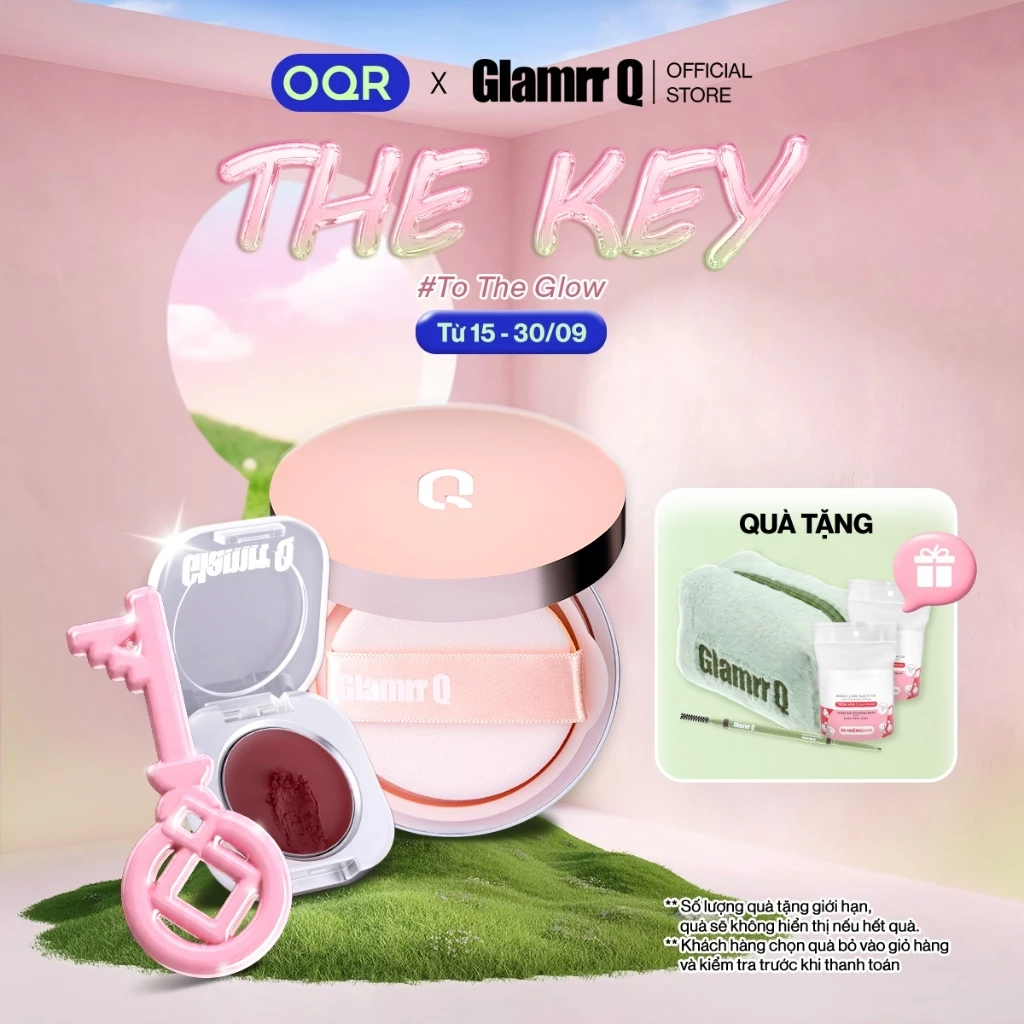 Combo Glamrr Q DD cushion (1 lõi,12g ) & Má hồng kem đa năng Lip & Cheek (1.8g)