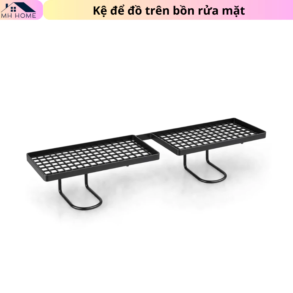 Giá Đựng Đồ Gắn Bồn Rửa Mặt  Sơn Tĩnh Điện Chống Gỉ, Kệ Đựng Mỹ Phẩm Rãnh Chữ U Dán Tường Nhà Tắm Tiện Lợi