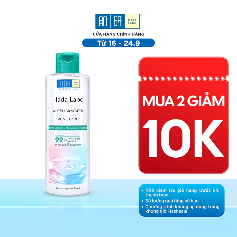 Nước tẩy trang sạch sâu cho da mụn, nhạy cảm Hada Labo Micellar Water Acne Care 240ml