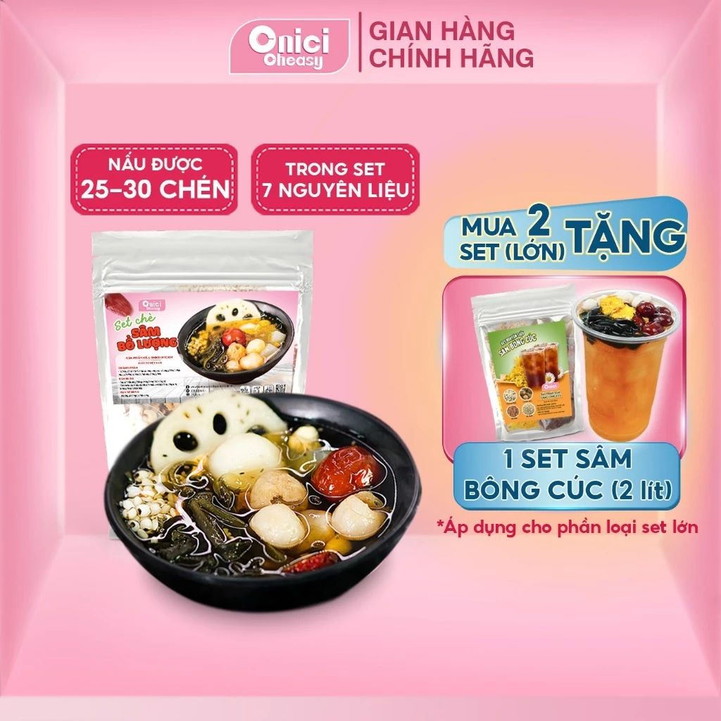 Set chè sâm bổ lượng (Set lớn 30 Chén) Bếp của mẹ Onici