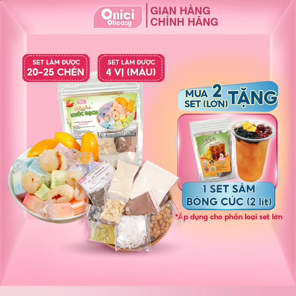 Set chè khúc bạch ONICI nguyên liệu nấu 20-25 chén