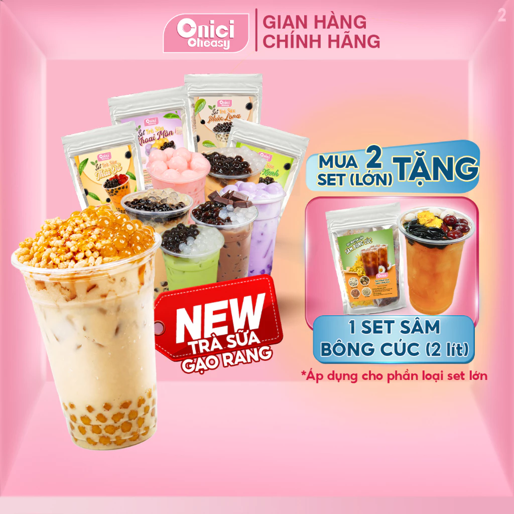 Set nguyên liệu pha trà sữa phúc long thái xanh thái đỏ ONICI thành phẩm 30 35 ly