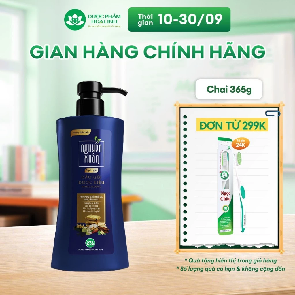 Dầu gội Dược liệu Nguyên Xuân Sạch Gàu 365g - Tặng thêm 35g giá không đổi