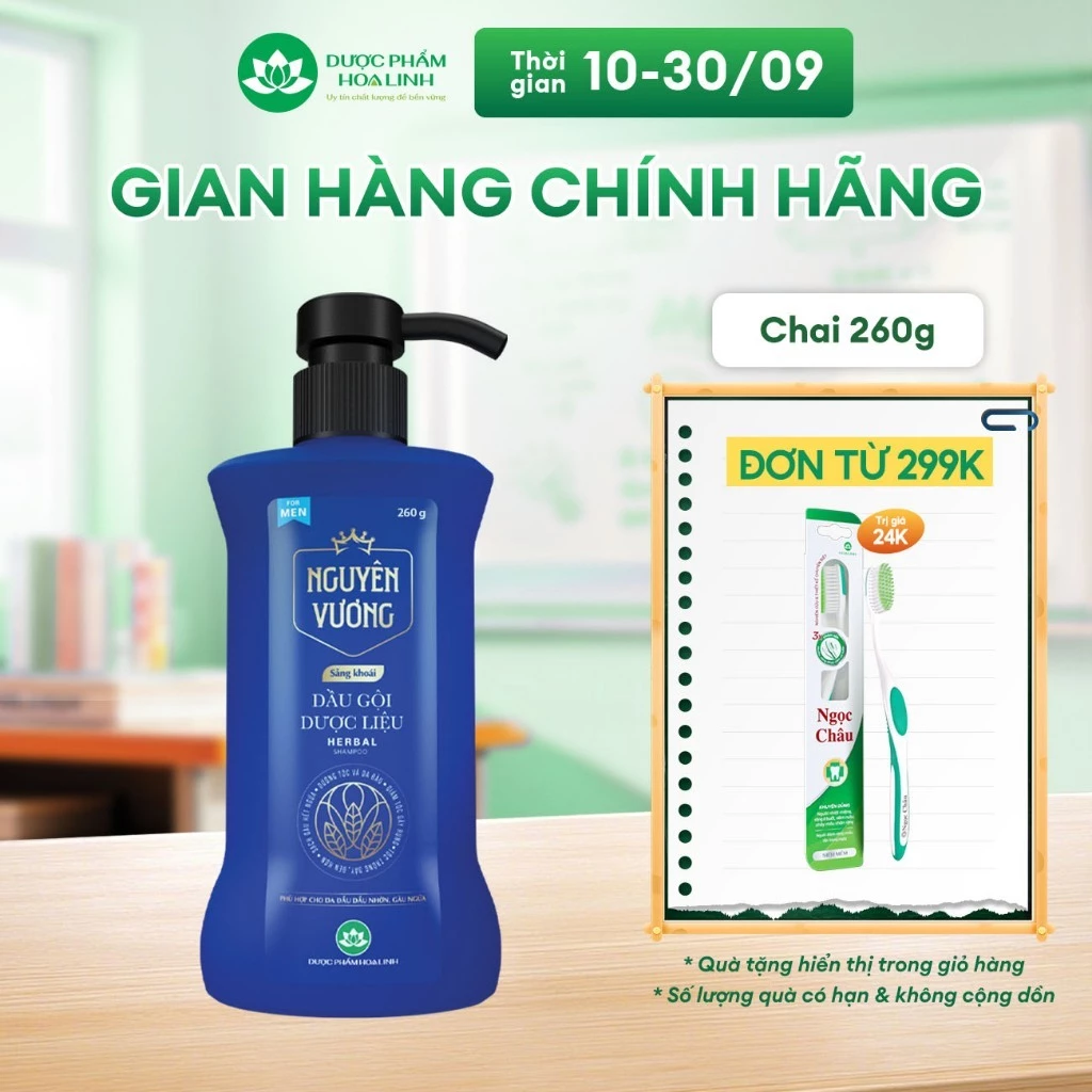 Dầu gội dược liệu Nguyên Vương Sảng khoái dành cho nam chai 260g - Hương sảng khoái