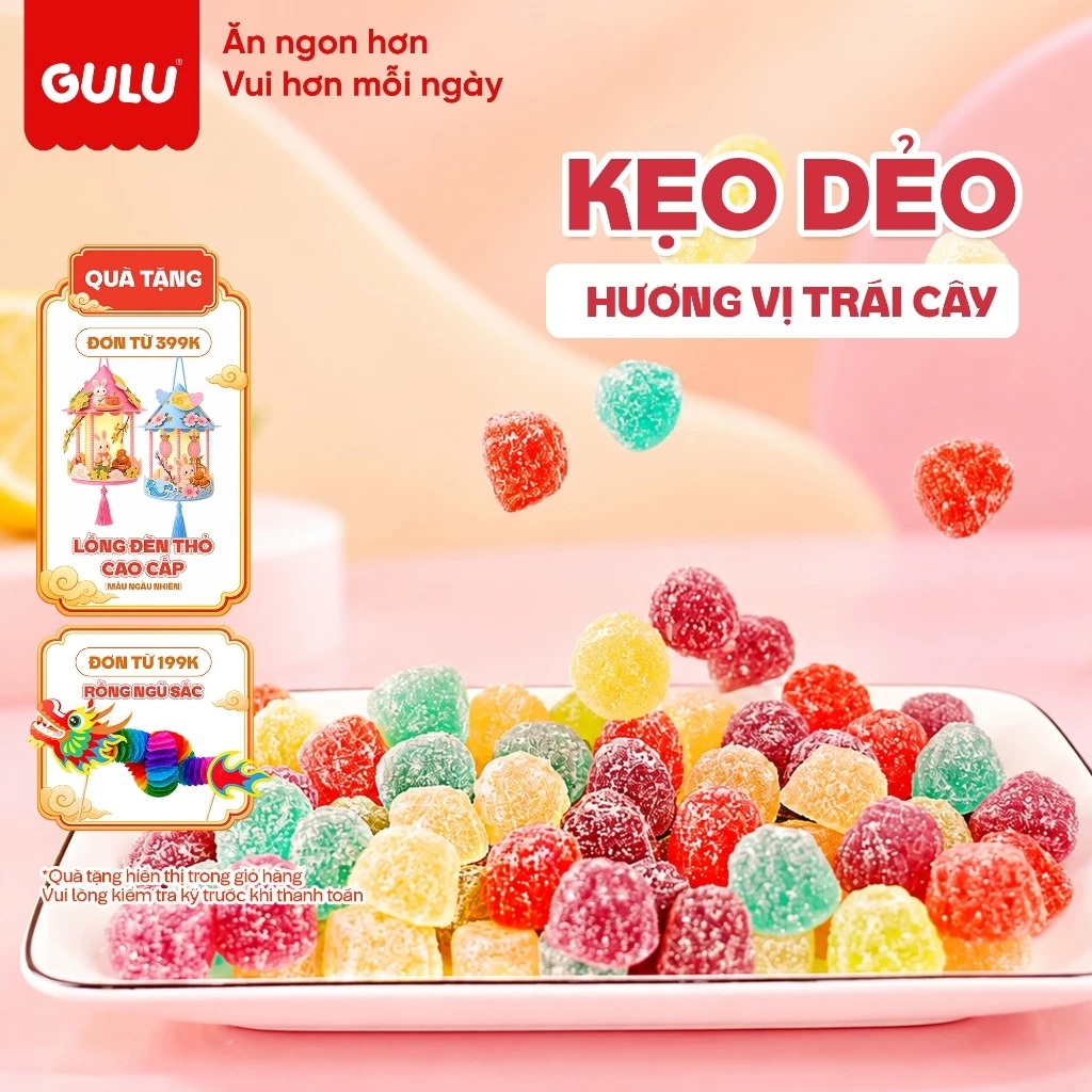 (Mua 6 Tặng 2] [Tổng hợp] Các Loại Kẹo Gulu Foods, Hương Vị Trái Cây, Kẹo Dẻo Ngọt Nhẹ