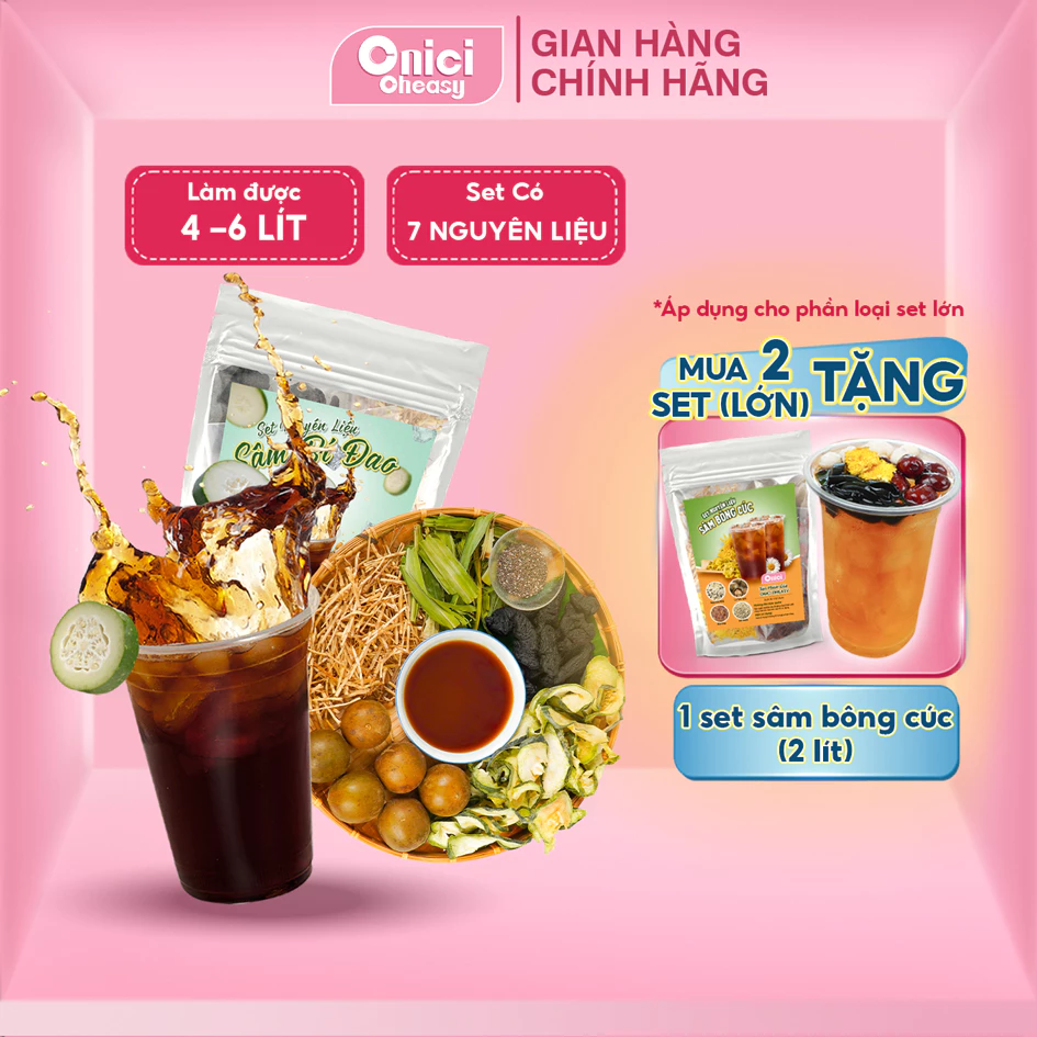 Set sâm bí đao hạt chia ONICI nguyên liệu nấu nước sâm giải nhiệt