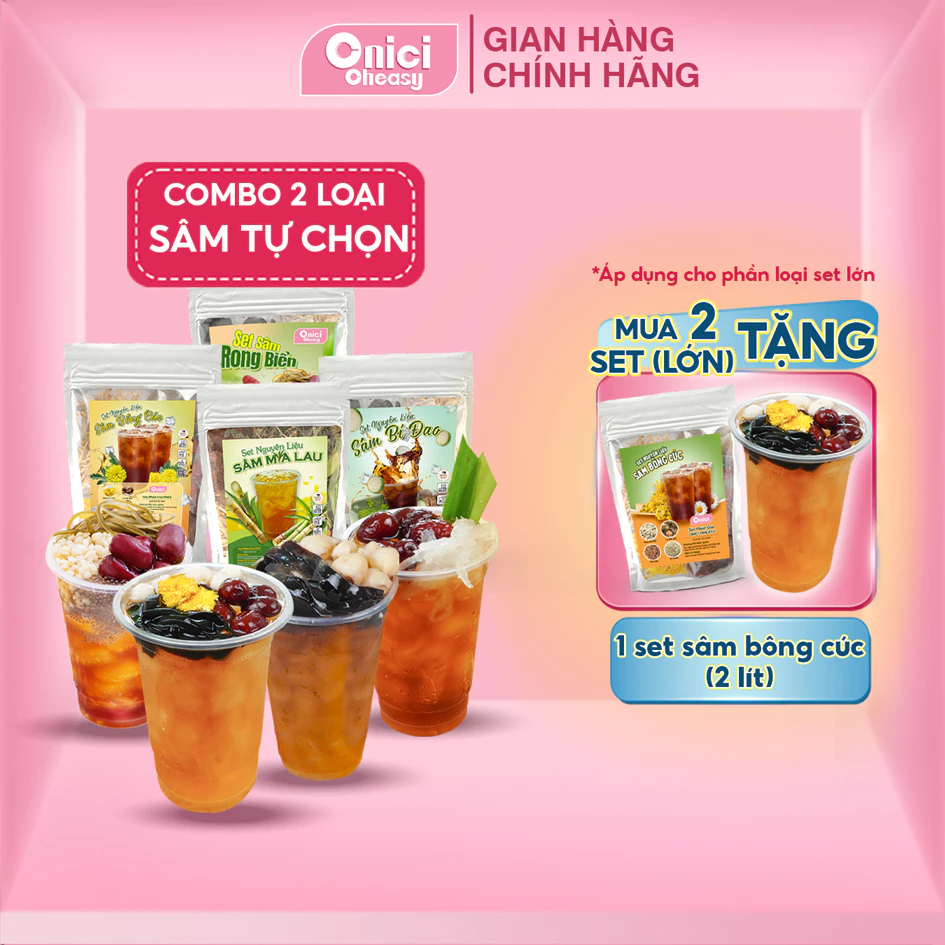 COMBO 2 set sâm tự chon sâm bí đao, mía lau, bông cúc, rong biển ONICI thành phẩm nấu 4-5 lít/set