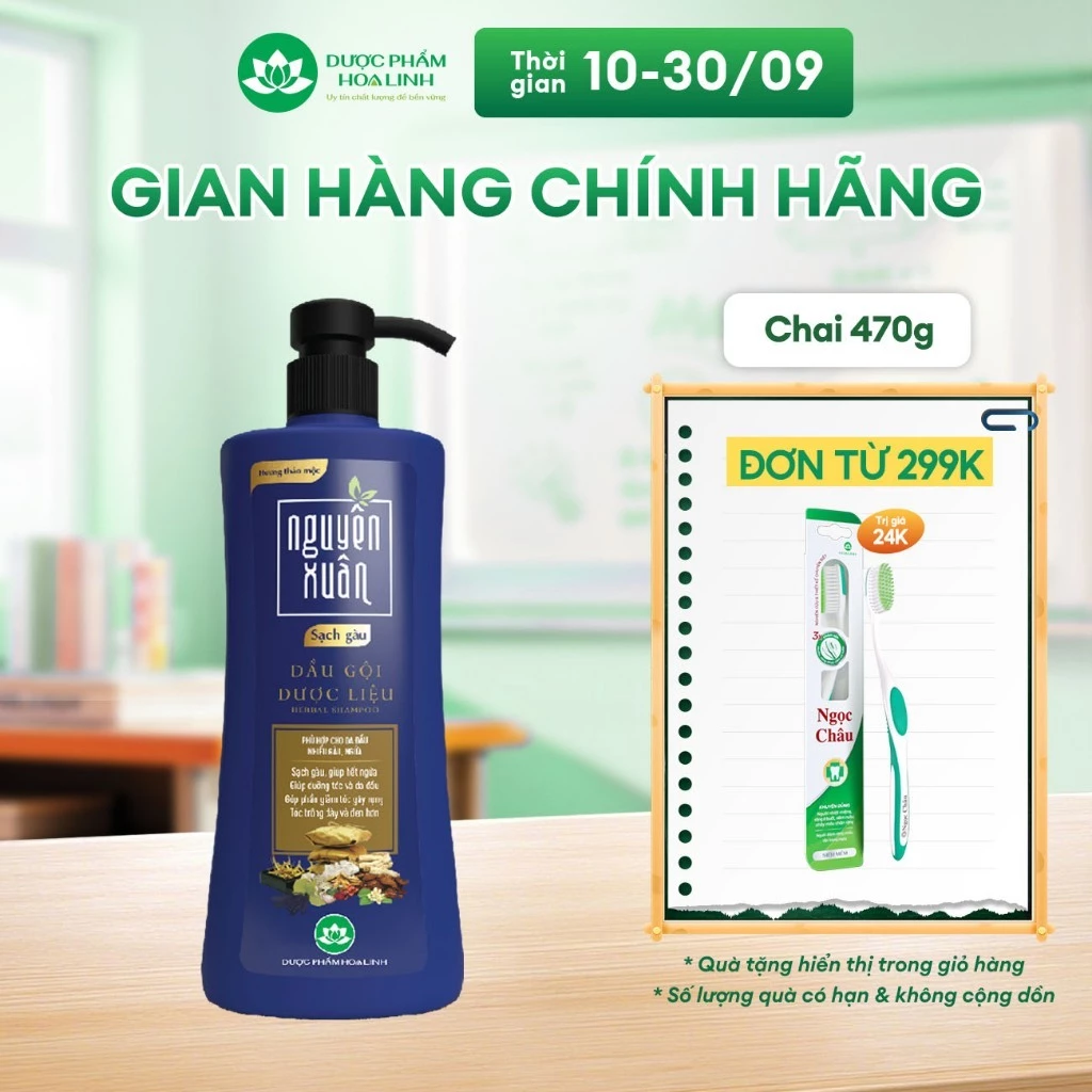 Dầu gội Dược liệu Nguyên Xuân Sạch Gàu 470g - Tặng 50g giá không đổi