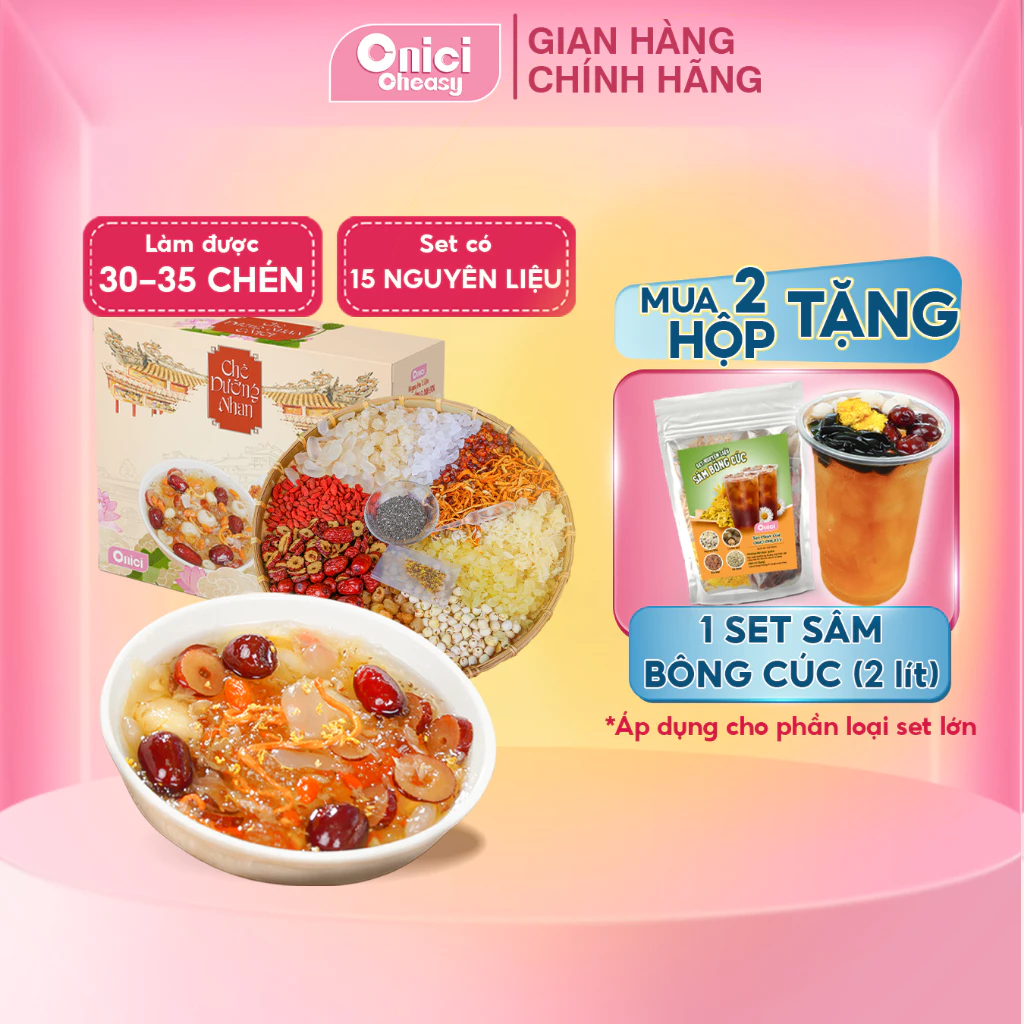 Hộp chè dưỡng nhan tuyết yến 700gr gồm 15 nguyên liệu thượng hạng ONICI