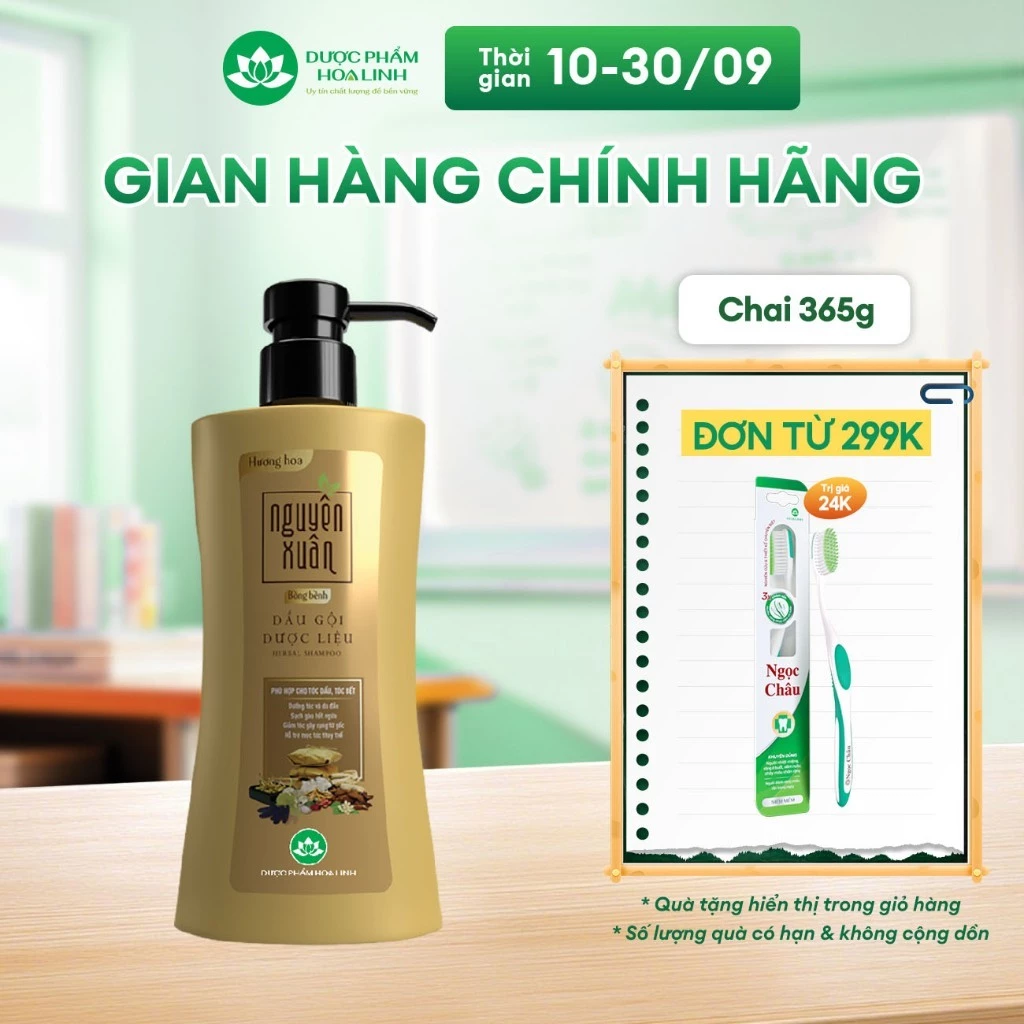 Dầu gội dược liệu Nguyên Xuân Bồng bềnh 365g - Dành cho tóc dầu bết - Tặng 35g giá không đổi