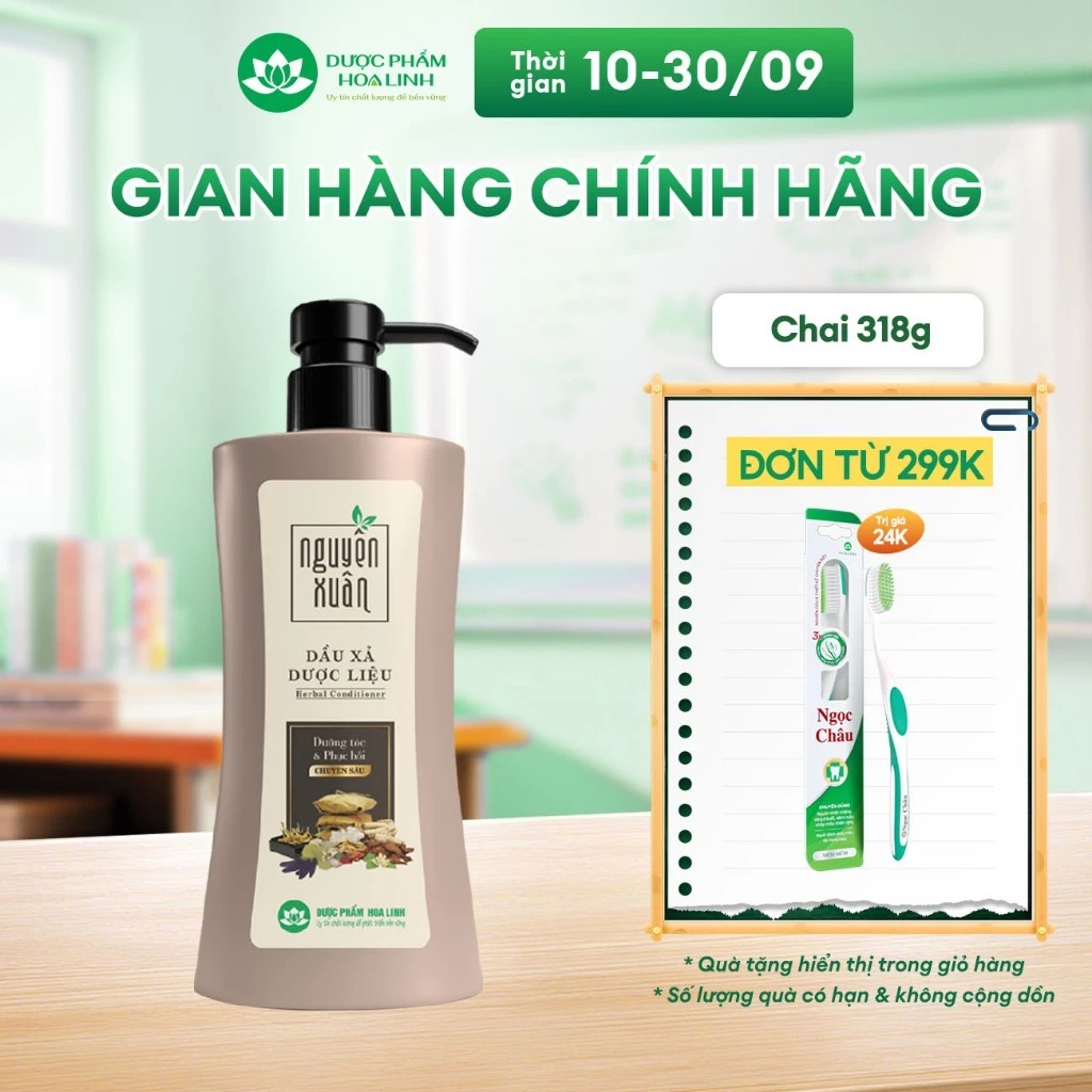 Dầu xả dược liệu Nguyên Xuân 318g - Tặng 32g giá không đổi