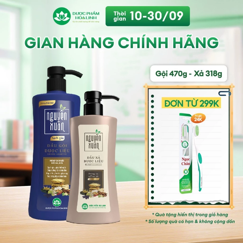 Bộ Dầu gội 470g và Dầu xả 318g Nguyên Xuân sạch gàu - Dành cho tóc gàu, ngứa
