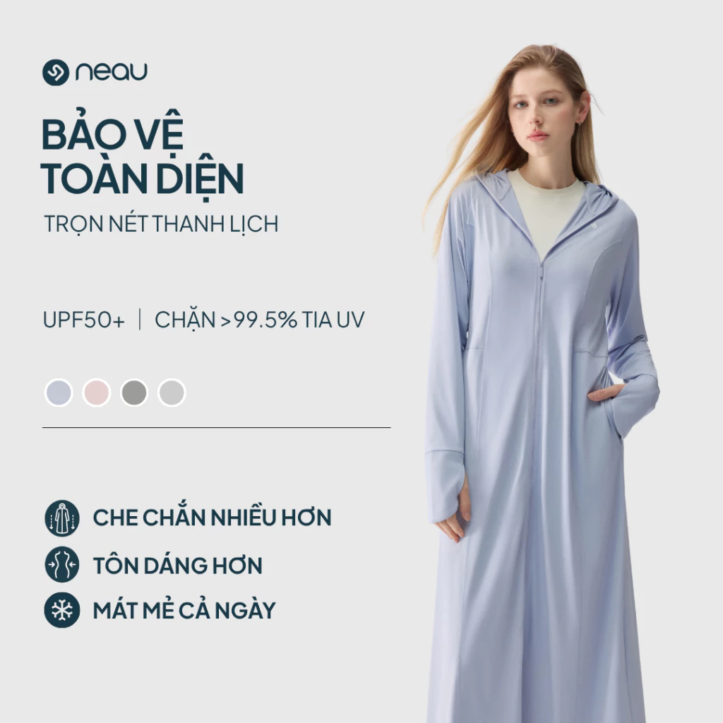 NEAU Váy Chống Nắng Toàn Thân Nữ Dáng Dài Che Phủ Toàn Diện Mát Lạnh UPF50+ Đi Làm Đi Chơi Du Lịch MC101