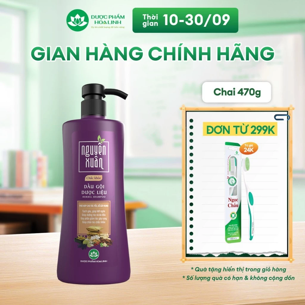 Dầu gội Nguyên Xuân chắc khỏe 470g KM 50g - Dành cho tóc yếu, dễ gãy rụng