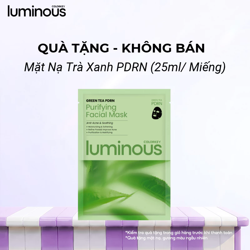 [QUÀ TẶNG] Mặt Nạ Trà Xanh Colorkey Luminous | BHA Hỗ Trợ Giảm Dầu Mụn 25ml/miếng