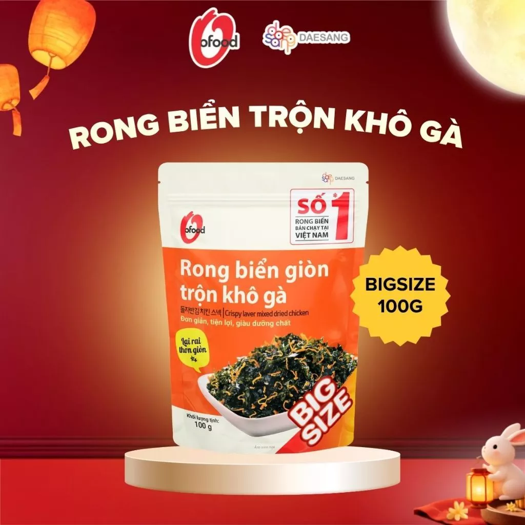 [BIG SIZE 100G] Rong Biển Giòn O’food khô gà – Snack Rong Biển Hàn Quốc – Ăn Liền Tiện Lợi