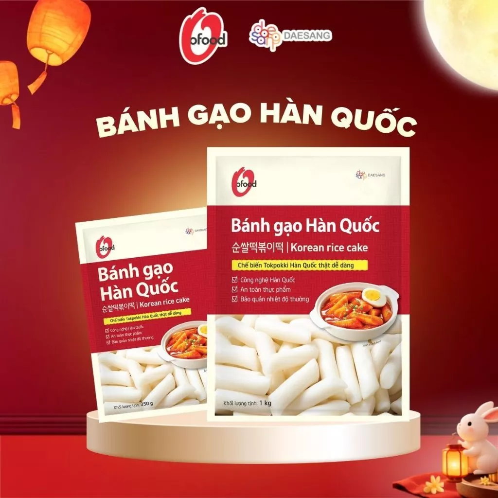 [O'FOOD VN] BÁNH GẠO HÀN QUỐC O'FOOD – 100% GẠO CAO CẤP, DẺO DAI, THƠM NGON, TIỆN LỢI