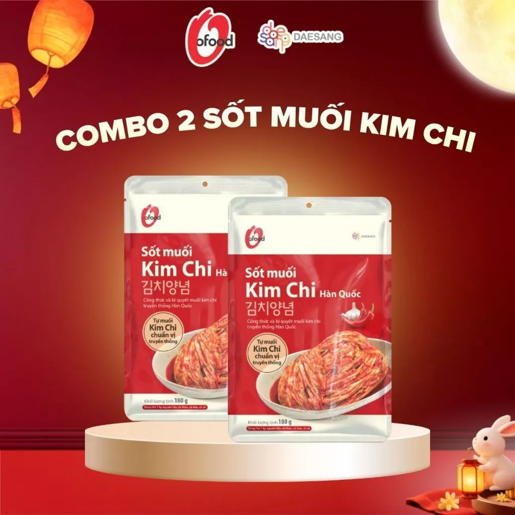 [O'FOOD VN] COMBO 2 GÓI SỐT MUỐI KIM CHI O'FOOD 180G – SỐT KIM CHI CHUẨN VỊ HÀN QUỐC