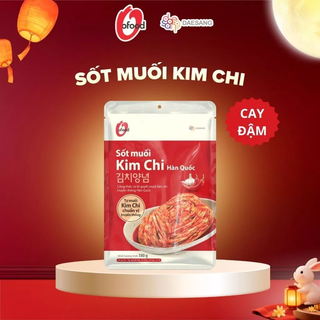 [O'FOOD VN] SỐT MUỐI KIM CHI O'FOOD 180G – SỐT KIM CHI CAY CHUẨN VỊ HÀN QUỐC, ĐẬM ĐÀ, THƠM NGON