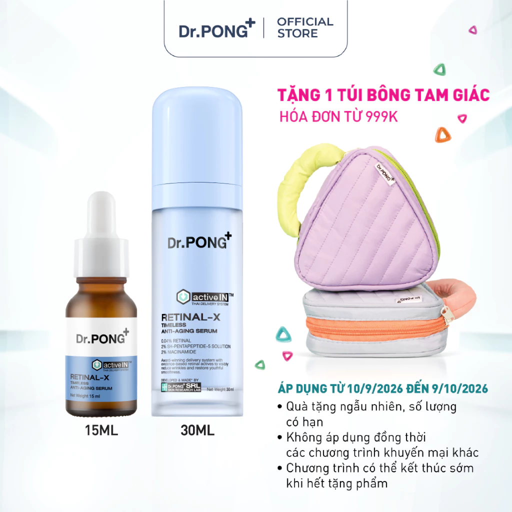 Serum hỗ trợ làm mờ nếp nhăn, trắng da Dr.PONG Activein Retinal-X Timeless Anti-Aging Serum