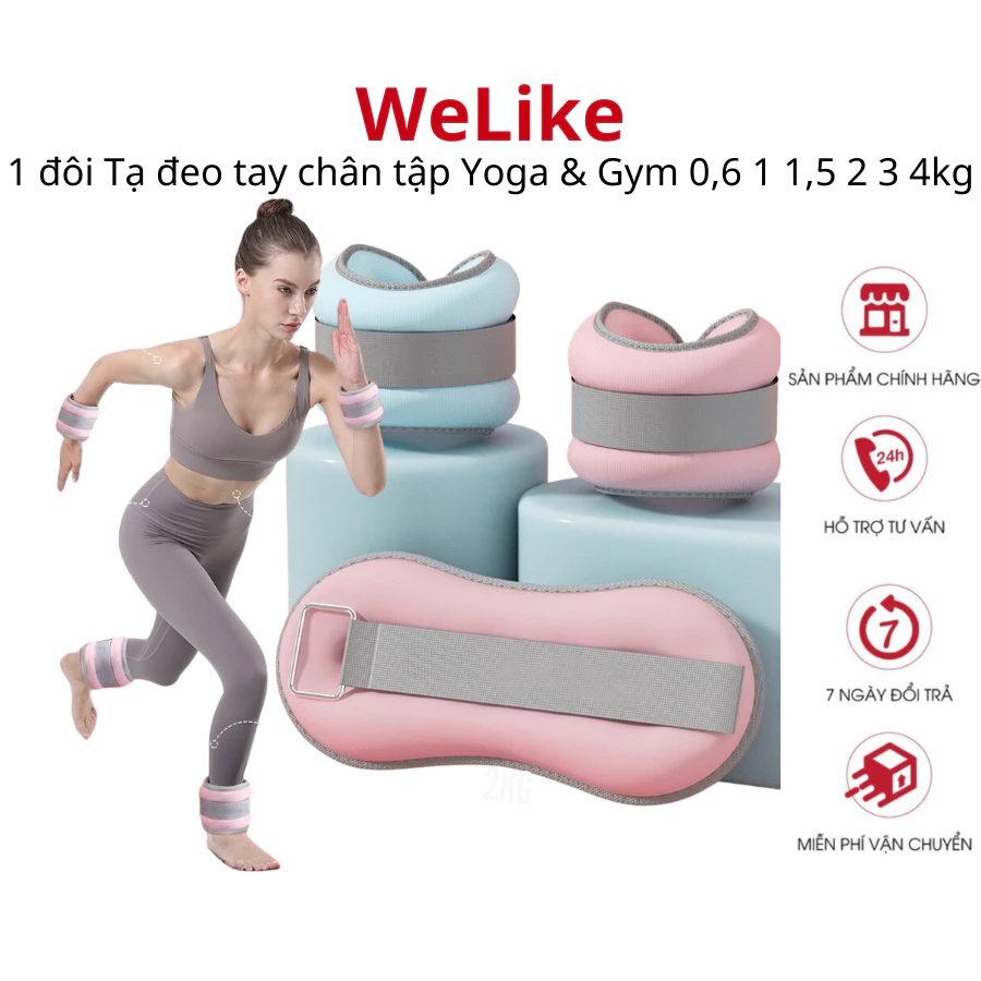 Tạ đeo chân Welike Sport (2 cái) - Tạ đeo tay chạy bộ tập gym yoga chất liệu cao cấp 0,5kg 1kg 1,5kg 2kg 3kg 4kg
