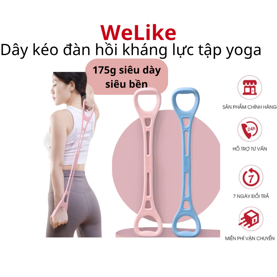 Dây kháng lực tập bụng số 8 Welike - Dây cao su kéo tập gym đa năng săn chắc bụng tay vai chân mông tại nhà cho nữ