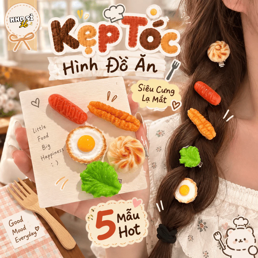 Kẹp Tóc Hoạt Hình Nhiều Hình Ngộ Nghĩnh Nhỏ Xinh Dễ Kẹp Phụ Kiện Tóc Nữ Thời Trang Cute_khosi16-KT24