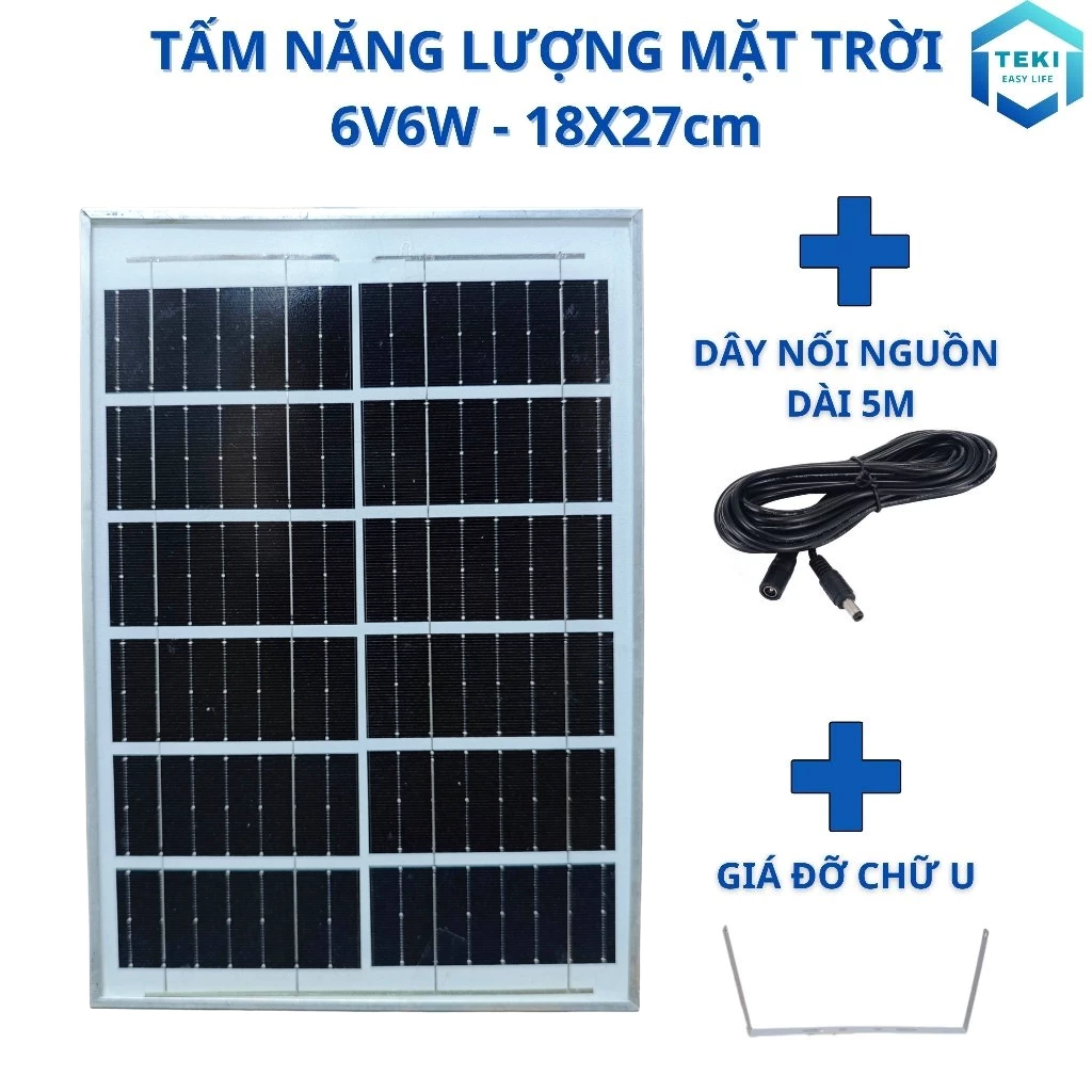 TẤM NĂNG LƯỢNG MẶT TRỜI MONO 6V 6W 18x27cm - TEKI