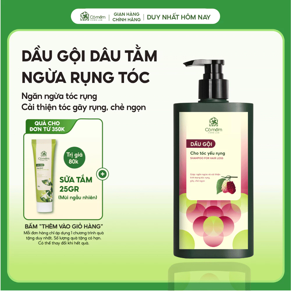 Dầu Gội Cho Tóc Yếu Rụng Ngăn Ngừa Rụng Tóc Cải Thiện Tình Trạng Gãy Chẻ Ngọn Cỏ Mềm 350ml