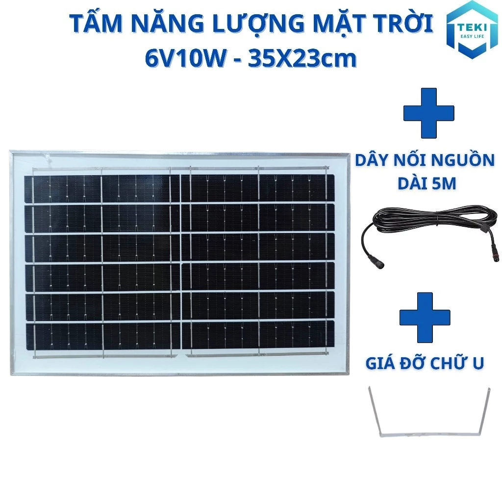 TẤM NĂNG LƯỢNG MẶT TRỜI MONO 6V 10W 35x23cm - TEKI