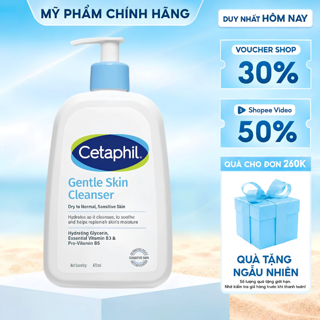 Sữa Rửa Mặt Dịu Lành Cho Da Nhạy Cảm Cetaphil Gentle Skin Cleanser 473ml