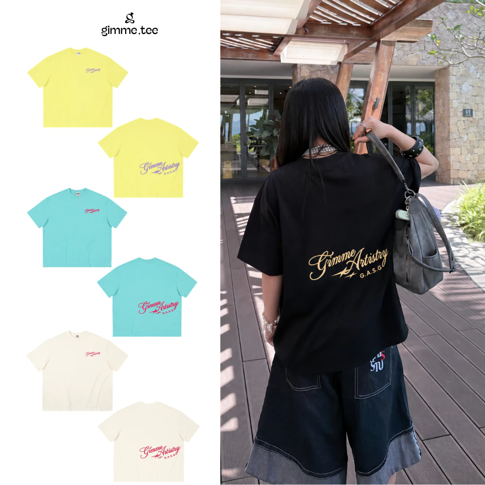 [Hàng Mới] Áo Thun Boxy Gimme - BST PHỐI CỔ - Premium Cotton 2 Chiều 250gsm - Áo Thun Unisex - GMBX46