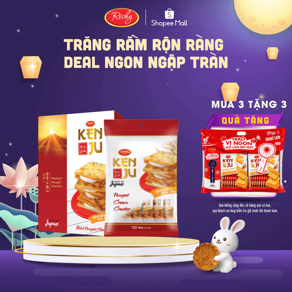 [TẶNG QUÀ ĐƠN TỪ 135K] Bánh quy Richy KenJu giòn kem dẻo hương vị Nhật, BACK TO SCHOOL