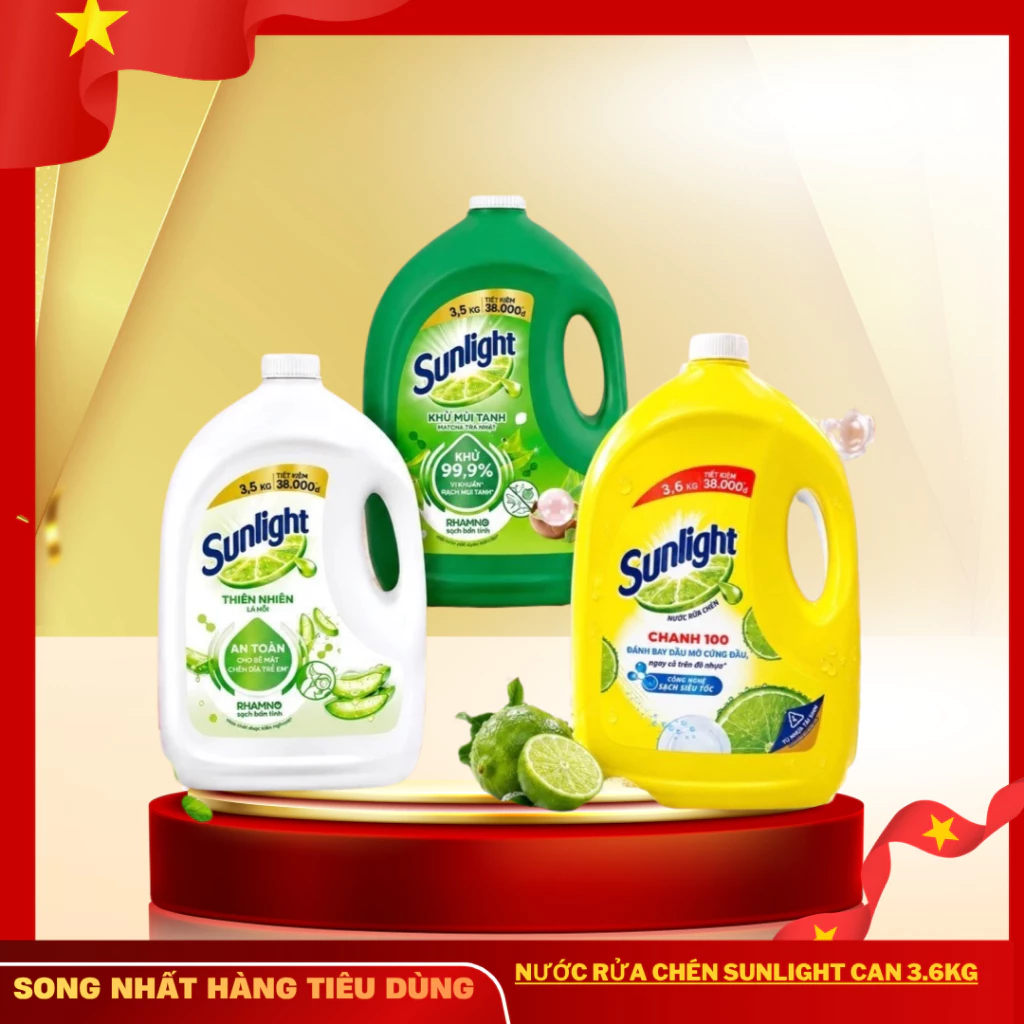 Nước Rửa Chén SUNLIGHT Can 3,6Kg