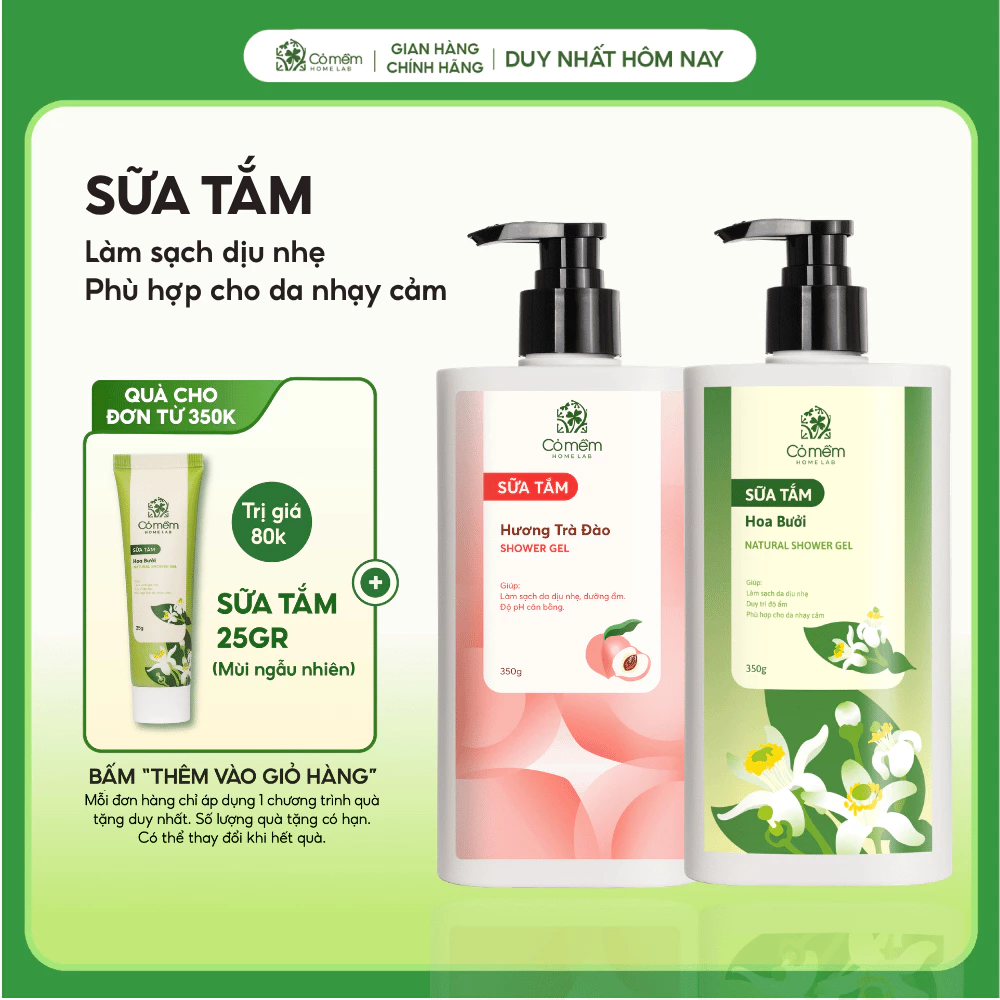 Sữa Tắm Dưỡng Ẩm Sáng Da Ngừa Lão Hoá Da Từ Thiên Nhiên Cỏ Mềm 350ml