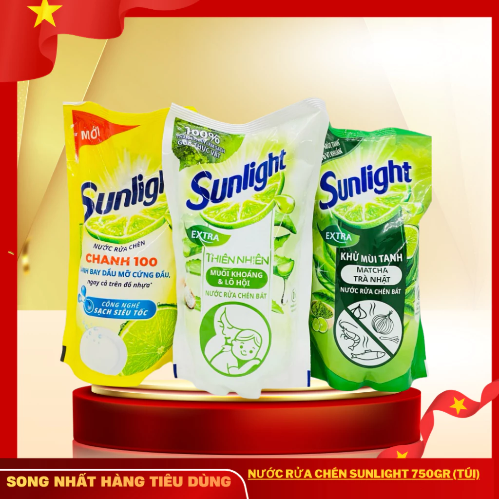 Nước rửa chén Sunlight 750gr (Túi)