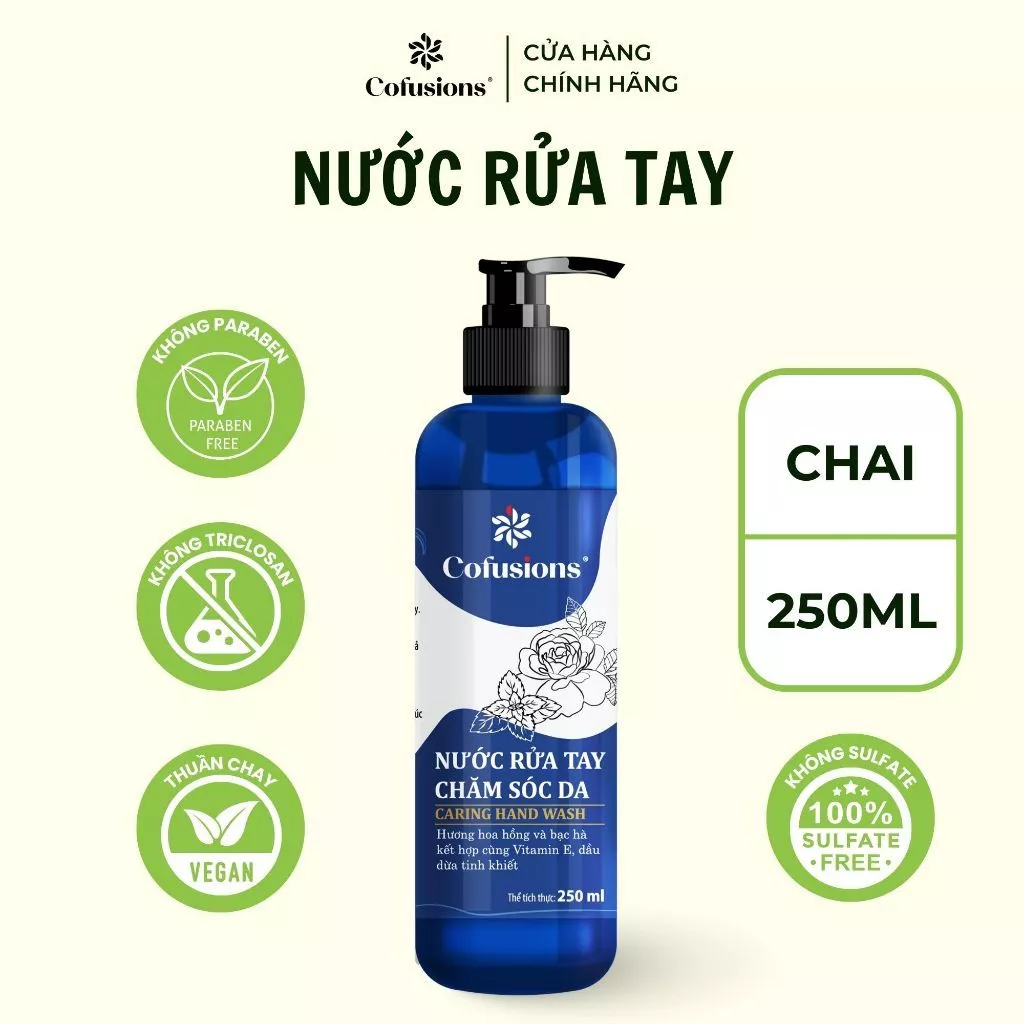 [NHÃN MỚI CFS] Nước rửa tay Cofusions hương hoa hồng 250ml
