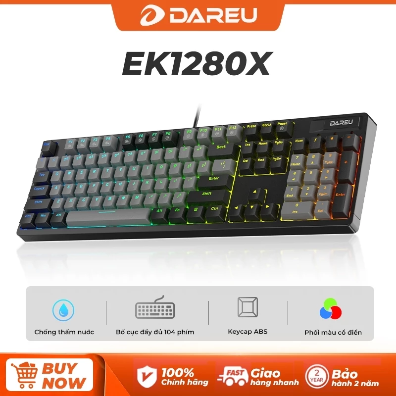 Dareu EK1280X Bàn Phím Cơ Chống Thấm Nước Multiled