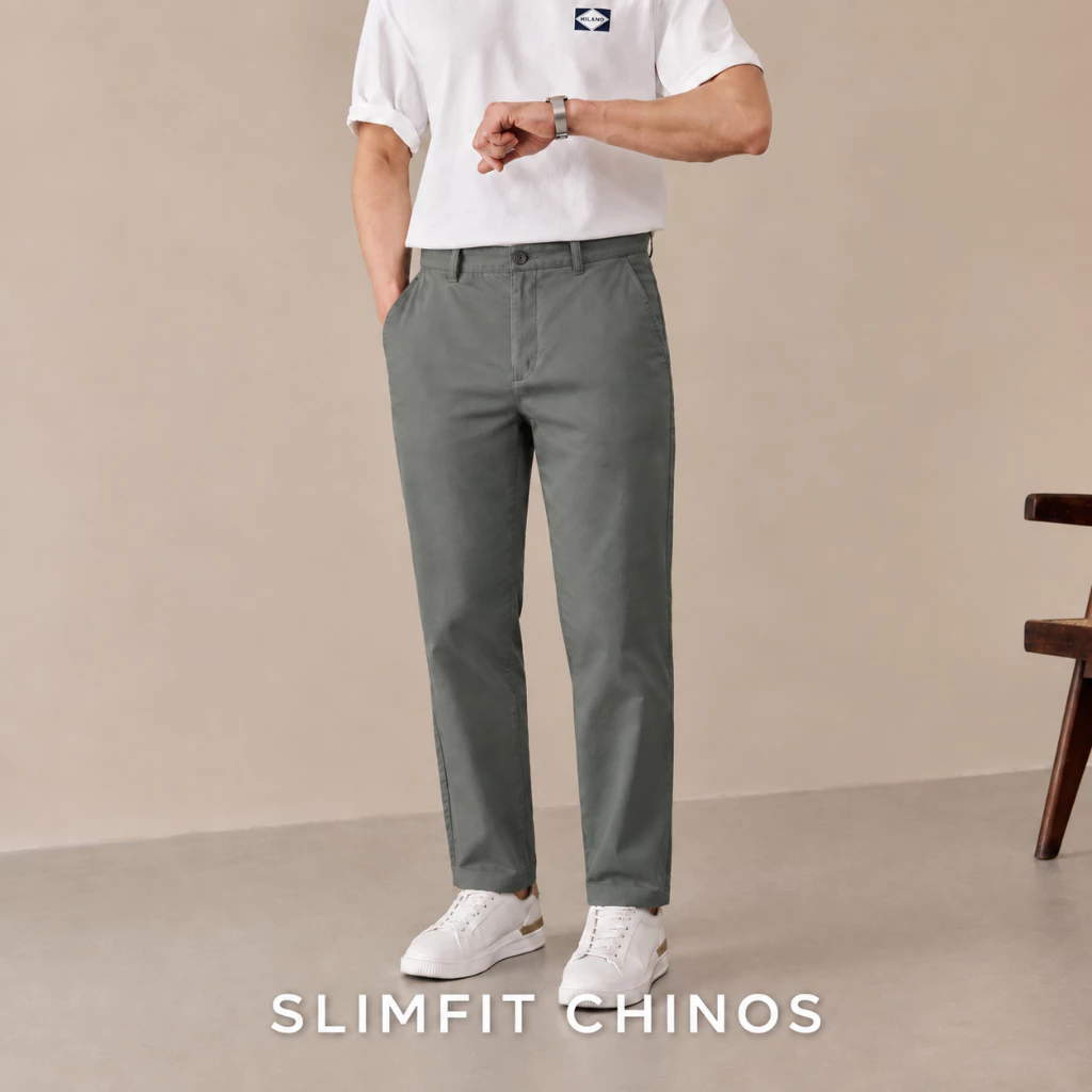 Quần kaki nam SLIMFIT CHINOS TORANO dáng basic túi chéo form chuẩn lịch lãm GABK014
