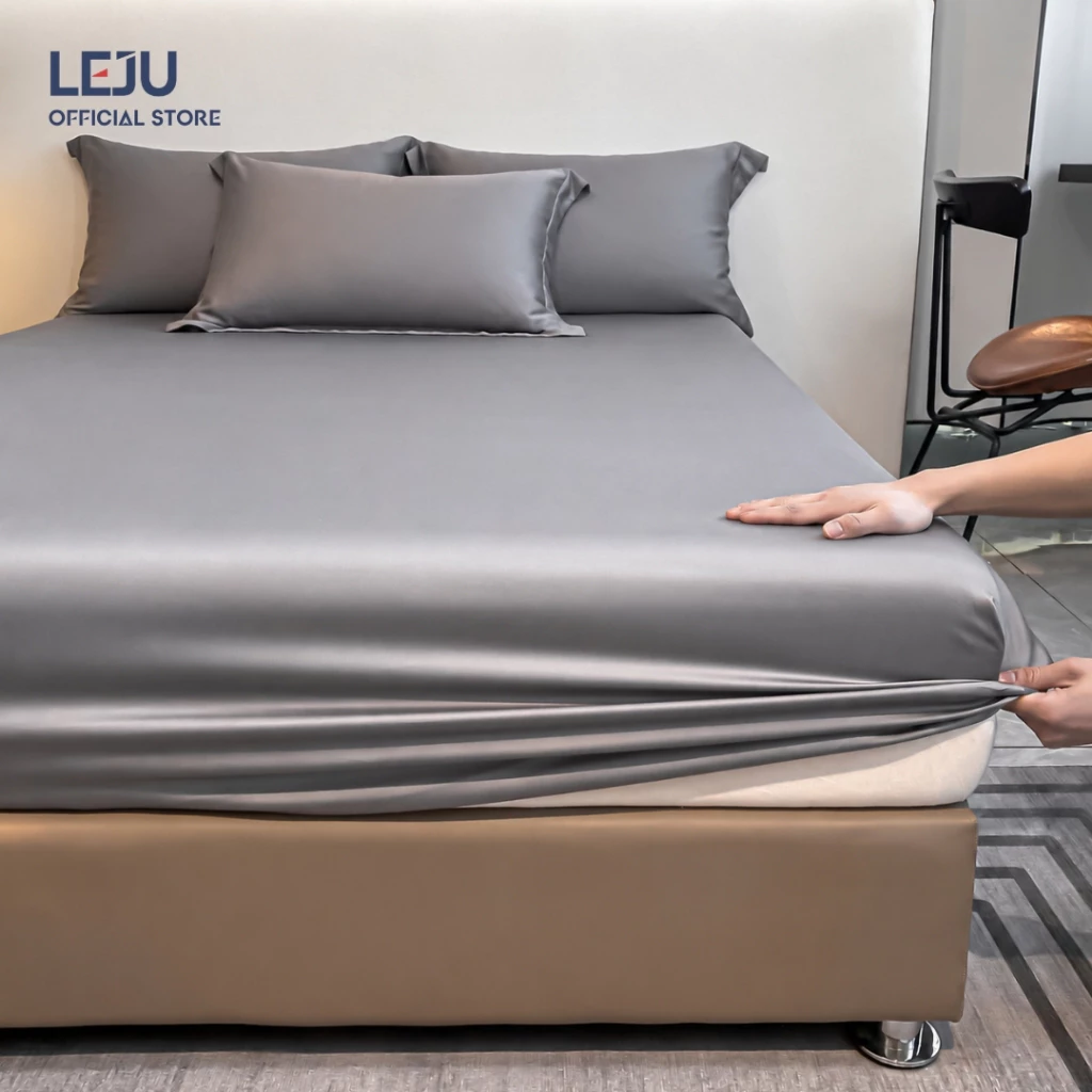 Ga Giường HOME LEJU Tencel 60S Mùa Hè Cao Cấp Bo Chun Hạn Chế Xô Lệch Mát Lạnh Dễ Chịu Nệm Cao 25CM