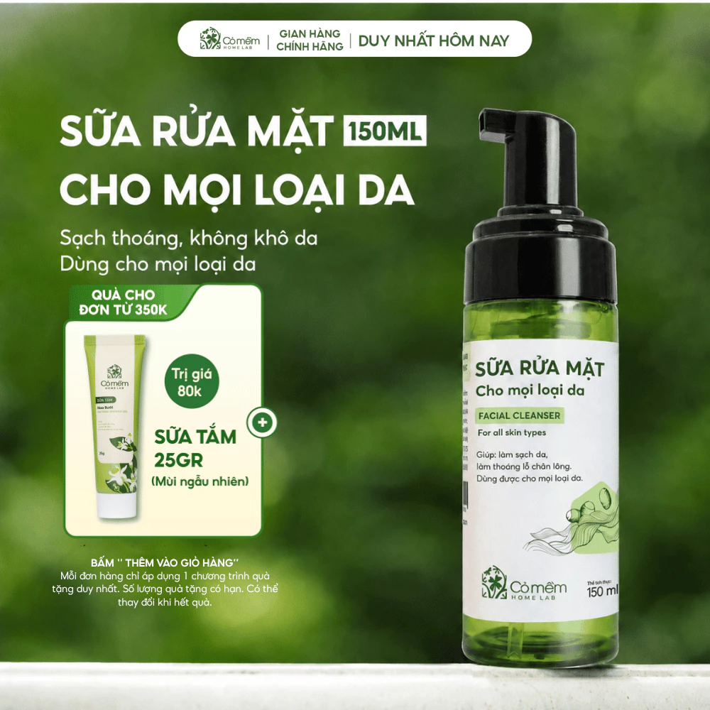 Bọt Rửa Mặt Dưỡng Da Cho Mọi Loại Da Cỏ Mềm 150ml