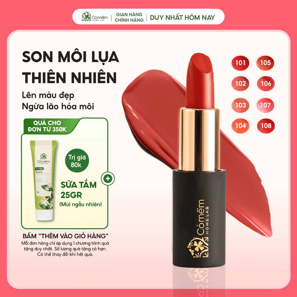 Son Môi Lụa Diễm Mềm Mịn Mướt Môi Cỏ Mềm 4g