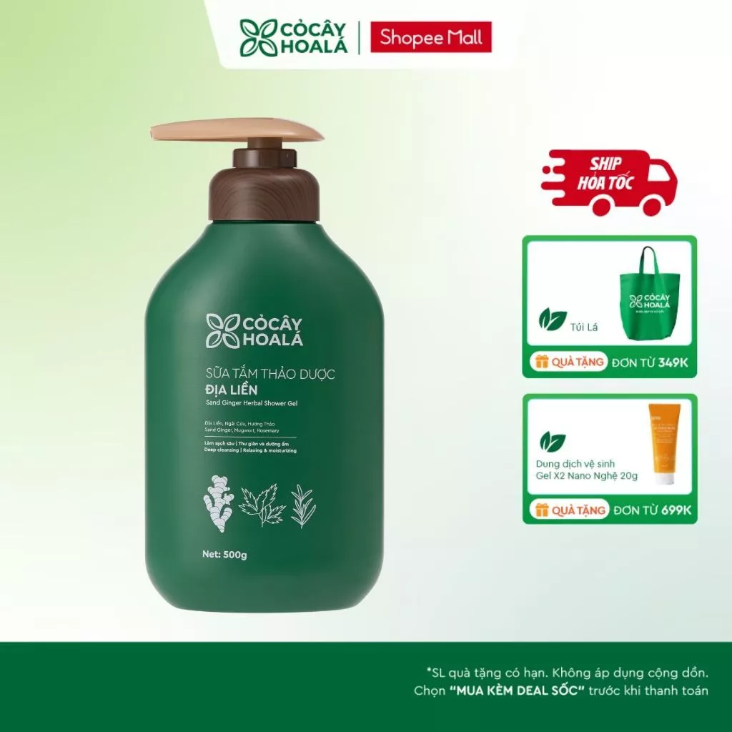 [HỎA TỐC] Sữa Tắm Thảo Dược Địa Liền Cỏ Cây Hoa Lá 500g